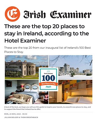 Irish Examiner 100 best places to stay 2025 - Ballyvolane House