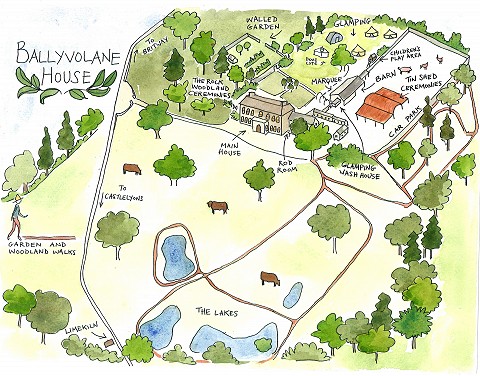 Illustrated map of the Ballyvolane grounds