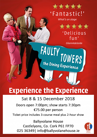 Faulty Towers returns to Ballyvolane House this December