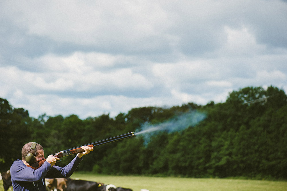 Clay pigeon shooting at Ballyvolane house