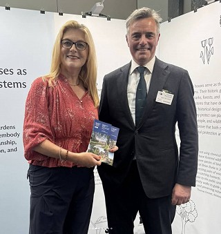 Cynthia Ní Murchú and Justin at the European Parliament for the European Historic Houses General Assembly